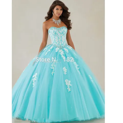 vestido de 15 anos turquesa