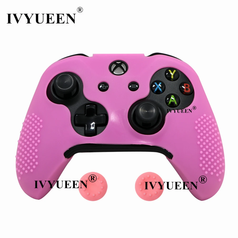 Розовый IVYUEEN 14 цветов силиконовый чехол для microsoft Xbox One X S тонкий контроллер Шипованный защитный чехол с ручкой для большого пальца - Цвет: Розовый