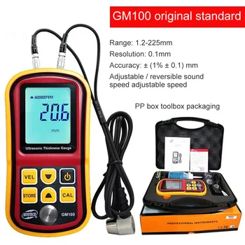 

Car Paint Testering Measuring Instruments Ultrasonic Thickness Gauge 1.2-220mm Steel Thickness GM100 Thickness Tester