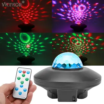 

LED Starry Sky Laser Projector Light Rotation Stage Light 24 Patterns Sound Remote Control Music Disco Stage Effect Night Lamp