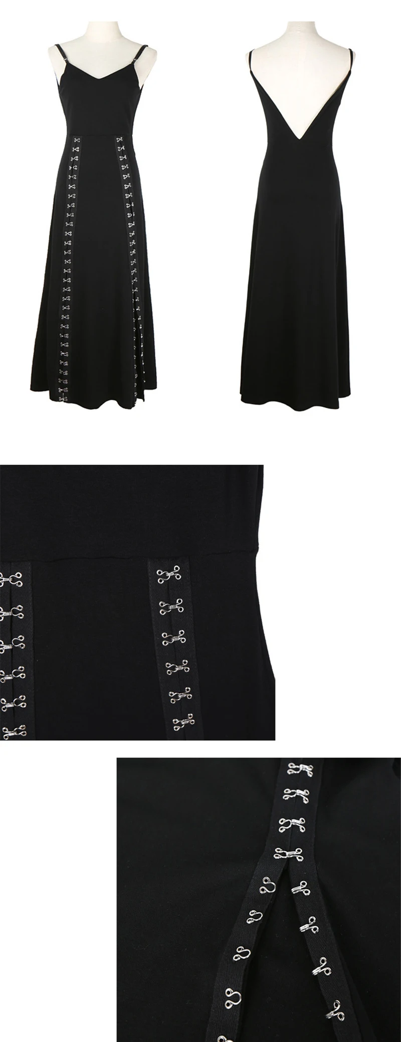 InsGoth женское сексуальное длинное платье Черное вечернее Макси платья готическое панк без рукавов выдалбливают элегантное тонкое женское платье
