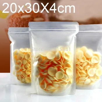 

Frosted Surface Clear Plastic zip lock packing bags stand up pouch 20x30x4cm 100pcs/lot