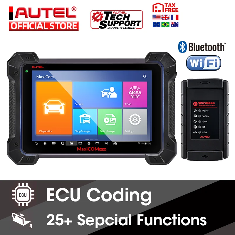 Autel MaxiCOM MK908 OBD2 автомобильный диагностический инструмент 12 языков ECU кодирование PK
