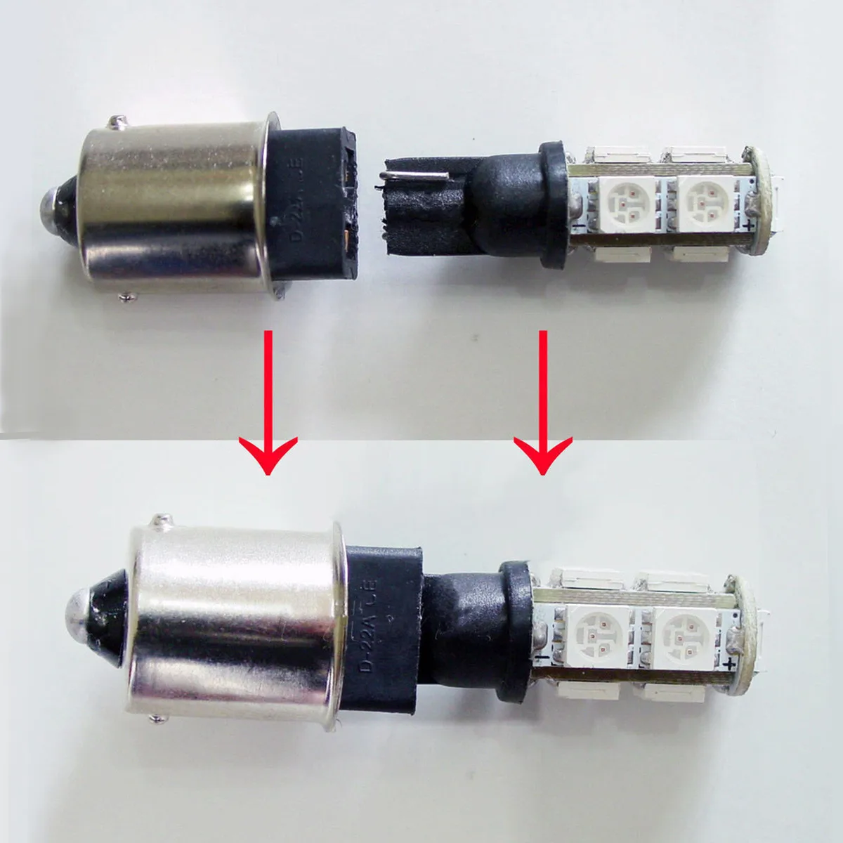 2Pcs T10 W5W 168 194 to 1156 Ba15s LED Light Lamp Bulb Base Converter Adaptor Transformer Socket