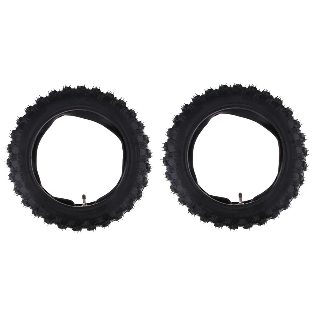 2x Mini Dirt Bike Tire 2.50-10 & Inner Tube with Straight Valve Stem for Motorcycle Motocross Scooter