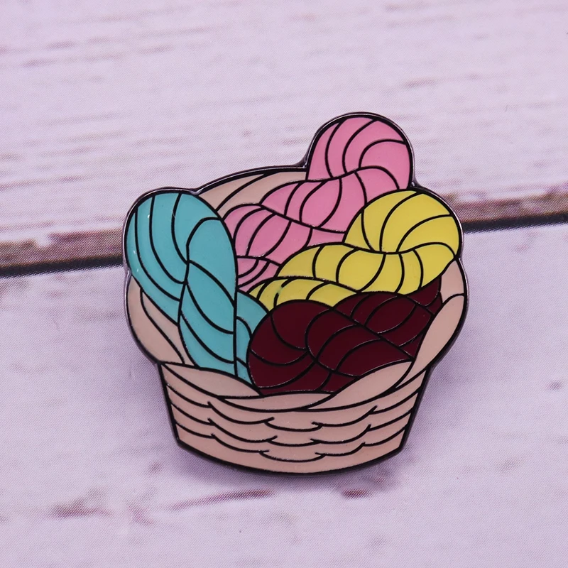 Пряжа корзина Эмаль Булавка шерсть вязание Брошь булавка|Броши| |