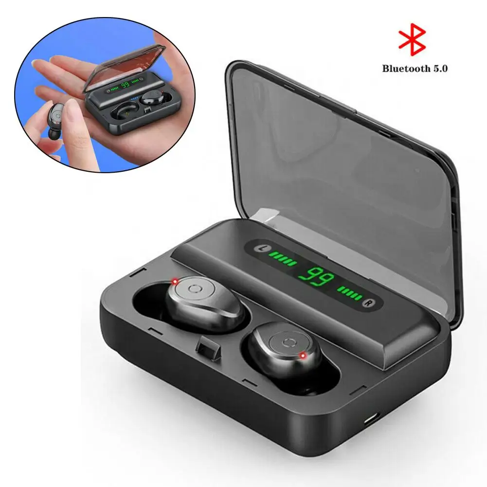 Wireless TWS Earphones Bluetooth Headsets Stereo In Ear Earbuds with Charging Box for Android iPhone Samsung Galaxy LG V40 V30