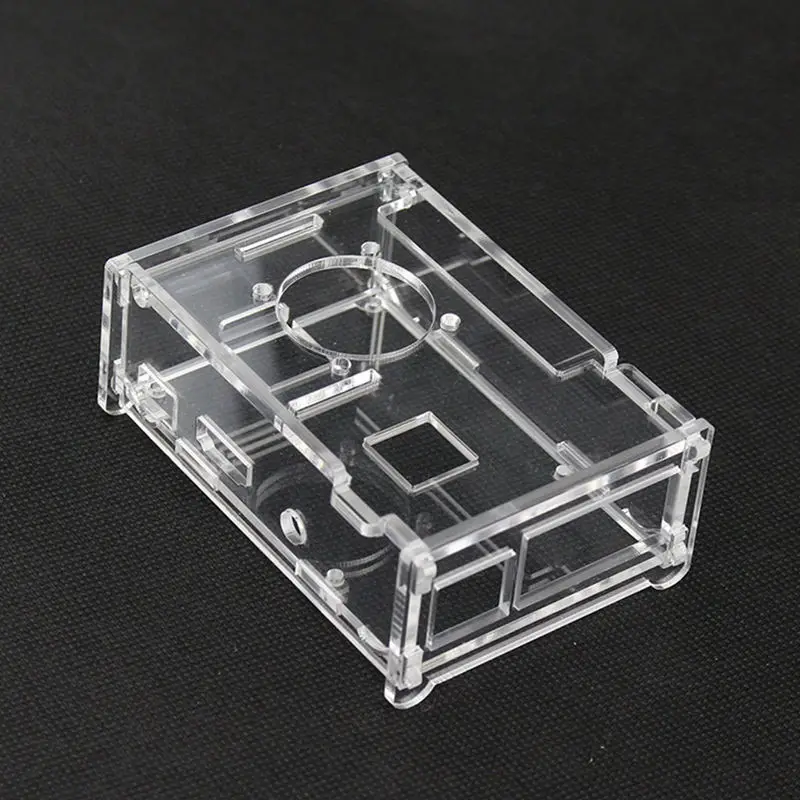 For Raspberry Pi 3 Model B+(Plus) Acrylic Case Transparent Box Cover Shell+ Cooling Fan+Aluminum Heat Sink For Raspberry Pi 3 M