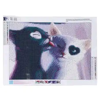 

DIY 5D Diamond Embroidery Painting Cross Stitch Kit Animal Home Decor(Love Kitty)