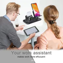 Настольная 3 en 1 поддержка De Chargeur Беспроводная зарядная подставка подходит для Apple мобильный телефон часы подставка для airpods