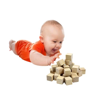 

1Set Natural Color Wooden Cube BlocksHot Baby Youth Educational Skill Stack Grown Up Toys Tower Collapses Games Good Gift