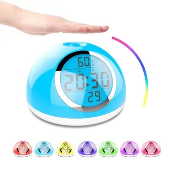 

7 Colors Awakening Light Night Light LED RGB Multifunctional Alarm Clock Table Lamp Function Snooze Sunrise 6 Sounds Natural
