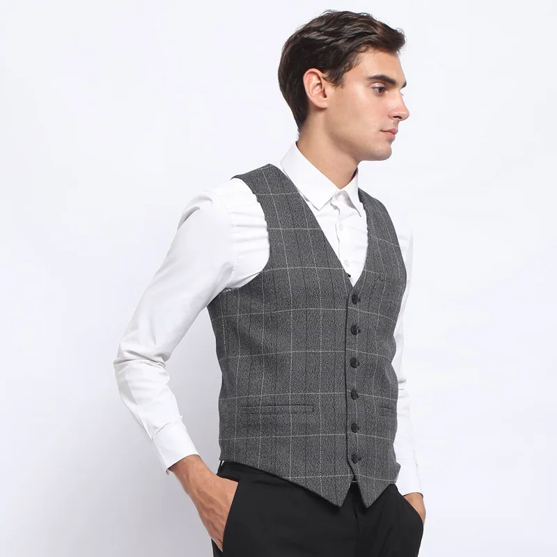 Мужской повседневный жилет, Молодежный корейский стиль, весенний и осенний костюм, жилет, модная мужская одежда, Приталенный жилет, короткая куртка