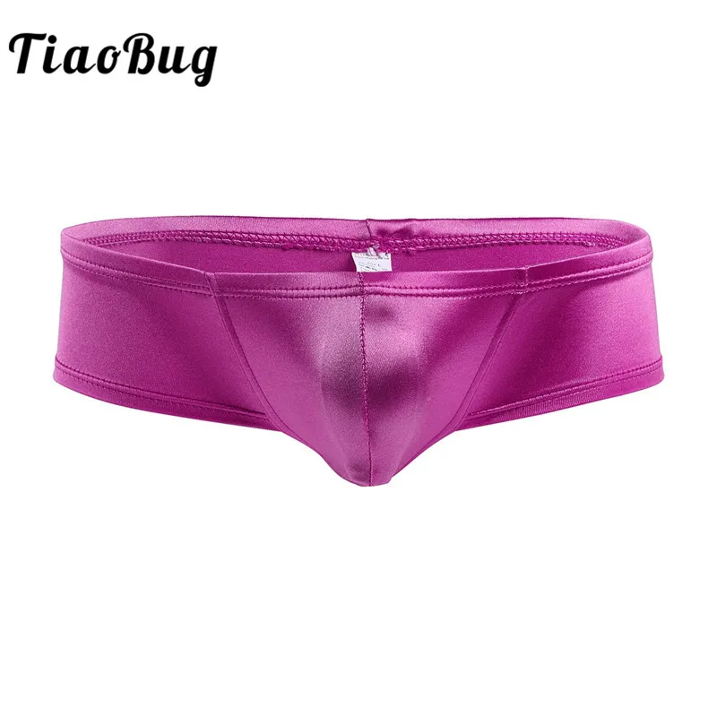

TiaoBug Men Swimwear Wetlook Bulge Pouch Low Rise Bikini Briefs Sexy Underwear Solid Color Bathing Suit Jockstrap Underpants