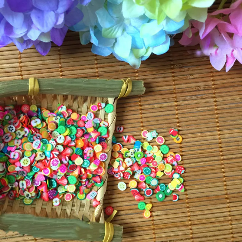 

1kg 5mm Fruit Cake Christmas Clay Slices Filler For Nail Art Addition DIY Charm Slime Accessories Supplies Decoration Toy