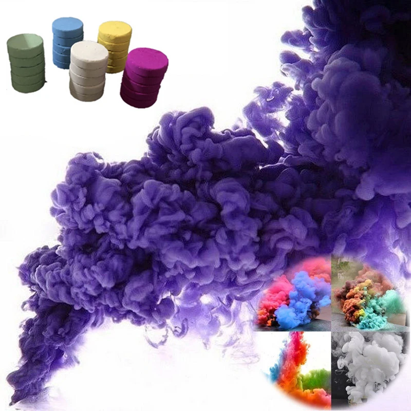 

5pcs Smoke Cake Colorful Spray Smoke Effect Round Bomb Party Stage Studio Photography Props Magic Light Fog Smoke Cake Maker