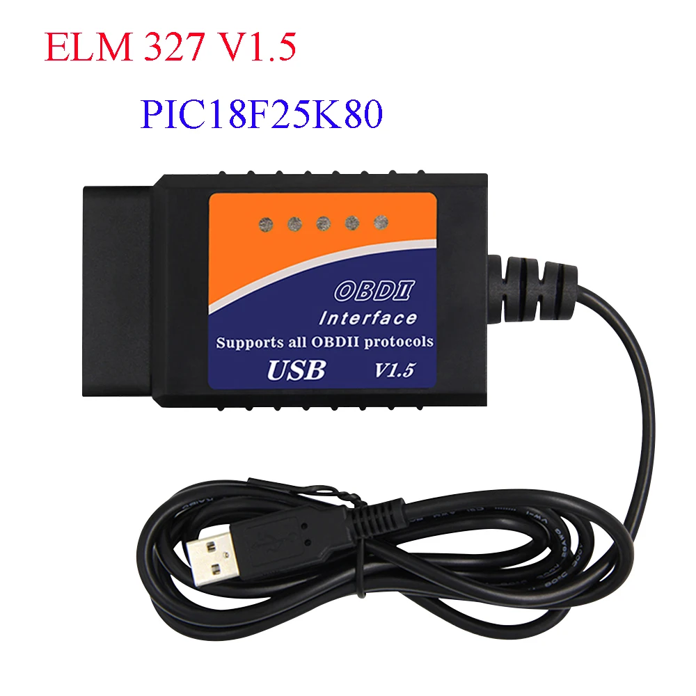 ELM327 V1.5 PIC18F25K80 HS/MS CAN ELM 327 V1.5 OBD2 USB сканер для Ford Forscan ELMconfig OBD 2 OBD2 Авто диагностический инструмент - Цвет: elm327 usb V1.5
