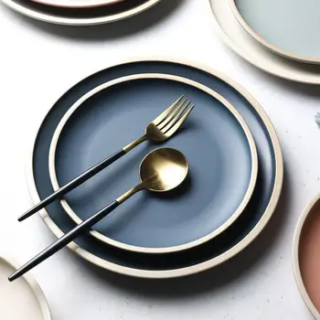 

8/10 Inches Breakfast Plate Gift Dish Tableware Home Decoration Ceramic Plate Cake Pastry Fruit Cake plates Dinner Set Western