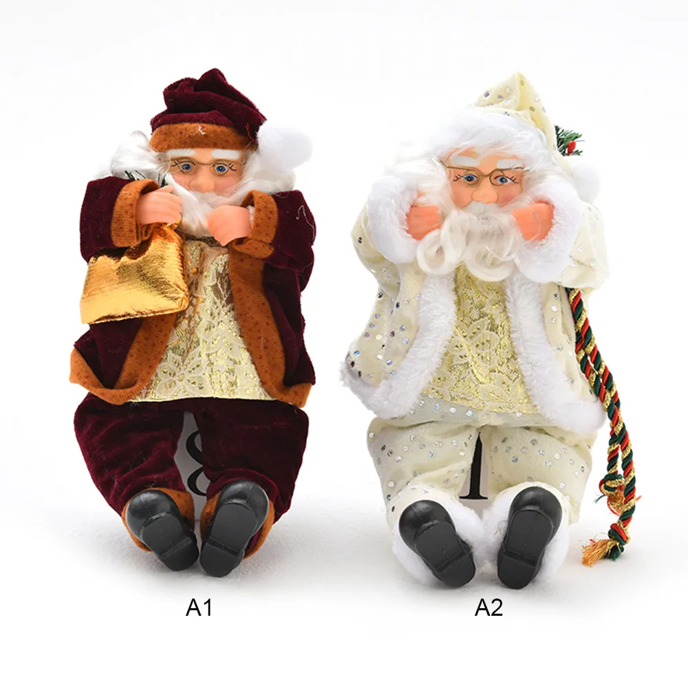 

Flannel Sitting Posture Santa Claus Figurine Decoration Plush Toy Gift Holiday Gifts for Children