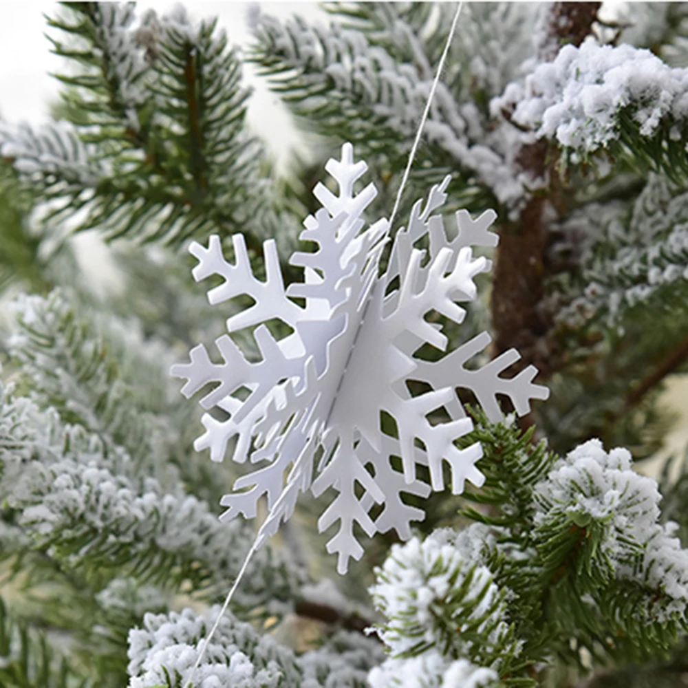 Рождественские белые хлопья снежные струны искусственные снежные рождественские украшения снежинки Рождественские елочные украшения вечерние зимние украшения