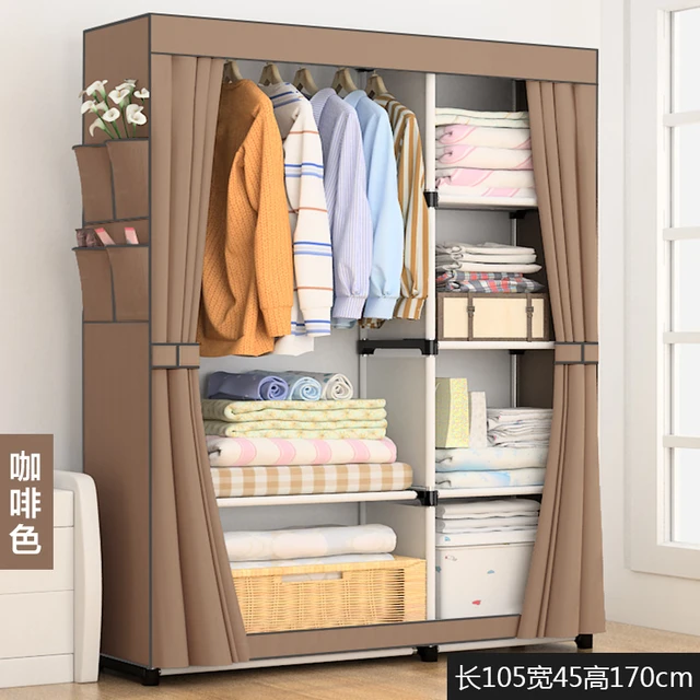 Wood Wardrobe Clothes Organizer Closet  Wardrobe Closet Bedroom Clothes -  White - Aliexpress