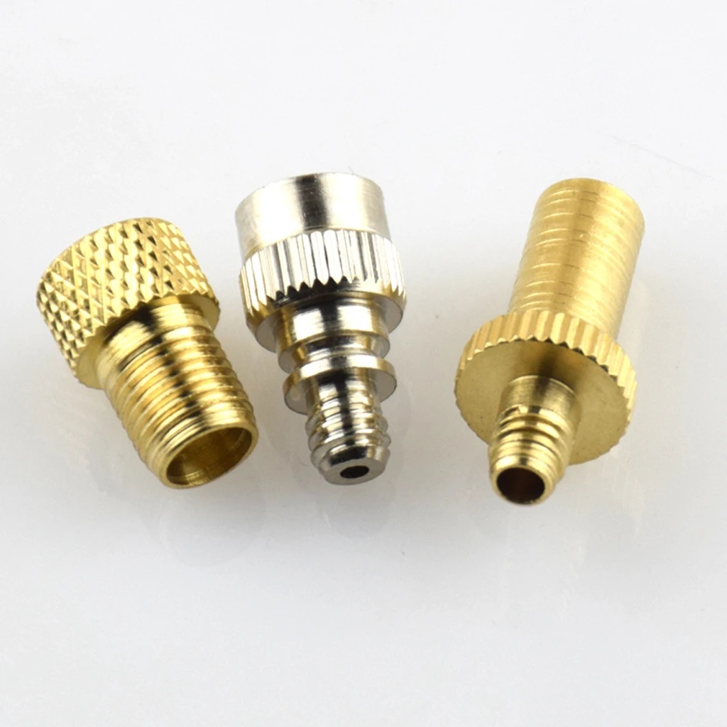 Set 3 Bike Cycling Pump Tube Presta Schrader Woods Valve Adapter Converter
