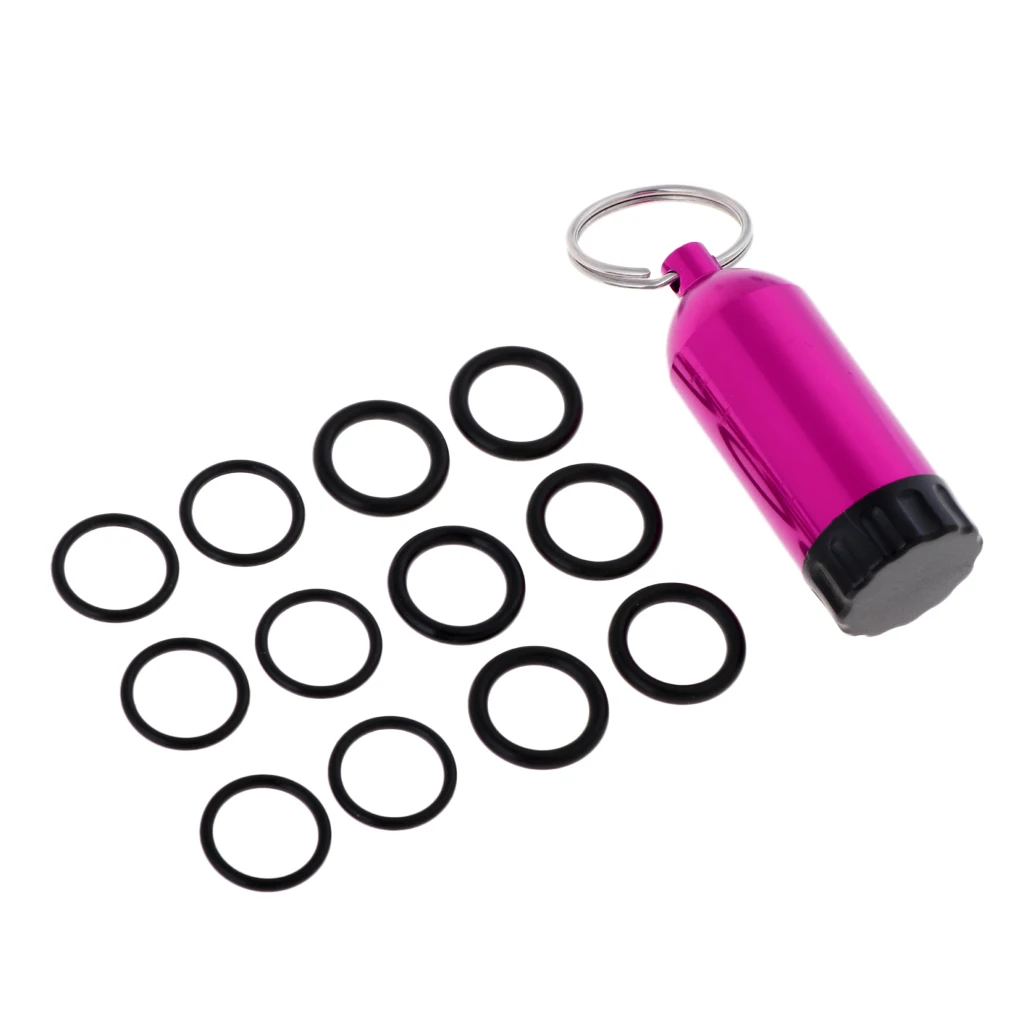 

4 X Replacement Scuba Diving Mini Tank Key Ring W/ Brass Pick &O-Rings Tool