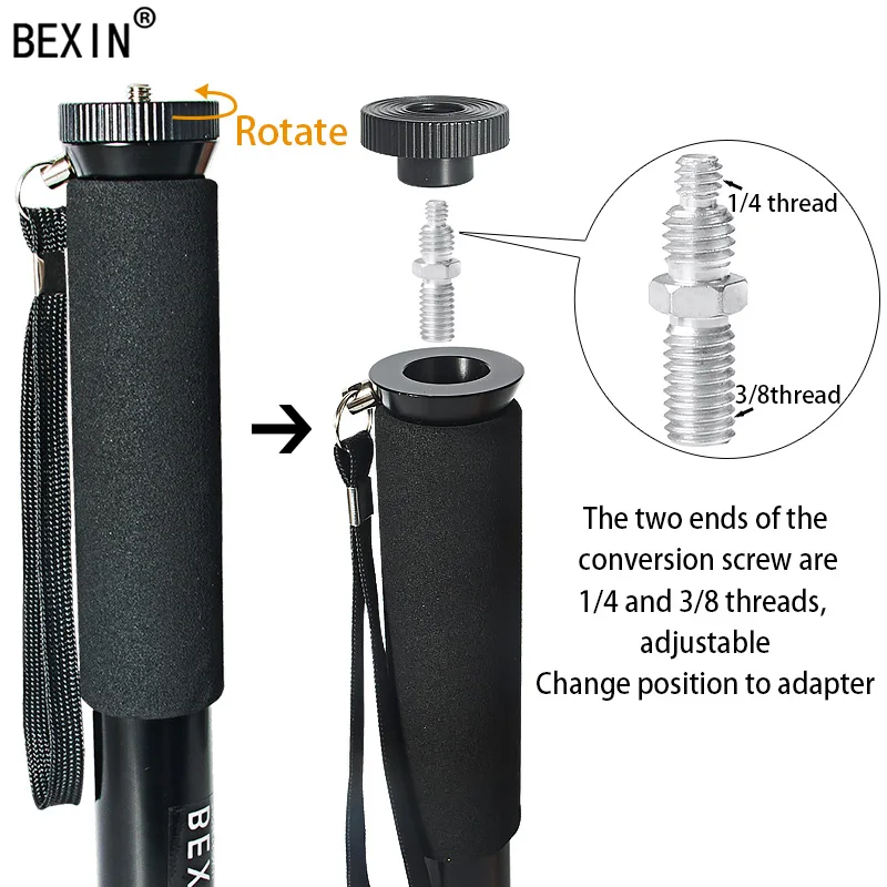  BEXIN Tripod monopod camera stand stick monopod dslr portable lightweight camera monopod video supp