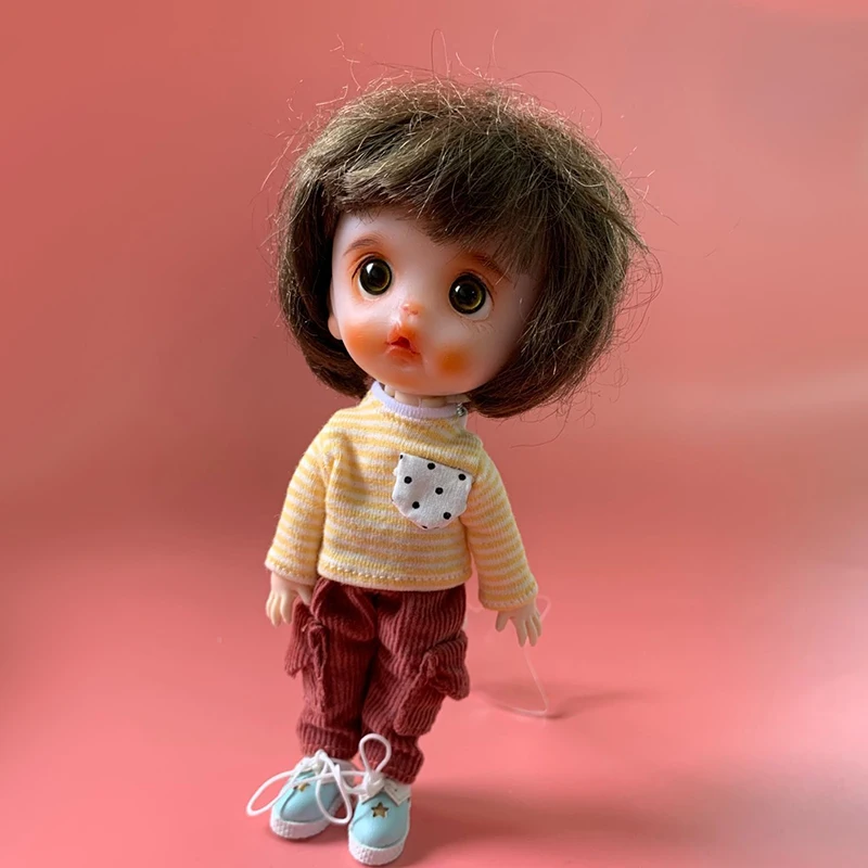 Ob11 одежда для малышей футболка с длинными рукавами 1/12 BJD куртка с карманами GSC простая глиняная голова Кукла Одежда Пальто куклы аксессуары