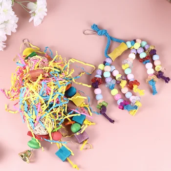 

2pcs Funny Parrot Drawing Bite String Creative Bird Hanging String Playing Toy Pet Supplies (Random Color)