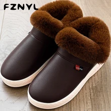 FZNYL/зимняя обувь для мужчин и женщин; теплые домашние тапочки с искусственным мехом; мужские и мужские водонепроницаемые домашние Повседневные тапочки; вьетнамки