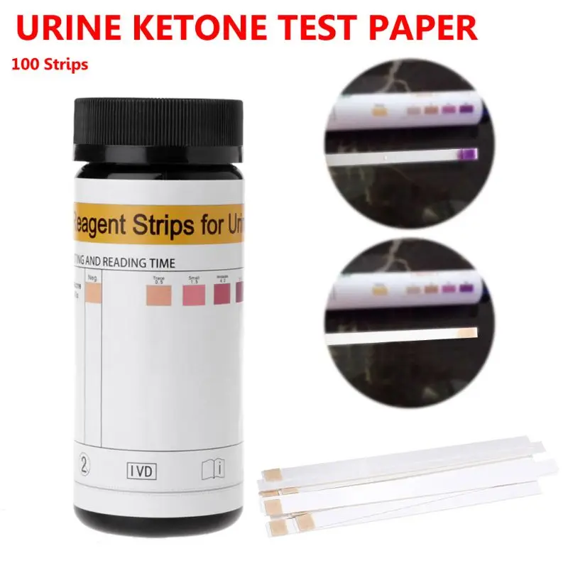 100pcs/set Ketone Strips Home Ketosis Urine Urinary Test-Atkins Diet Weight Lose X4YD