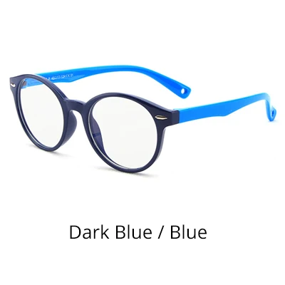 Dark Blue - Blue Ralferty гибкие силиконовые детские очки детские голубые легкие очки круглые винтажные розовые по рецепту без диоптрий очки K8217 - Frame Color: Dark Blue - Blue