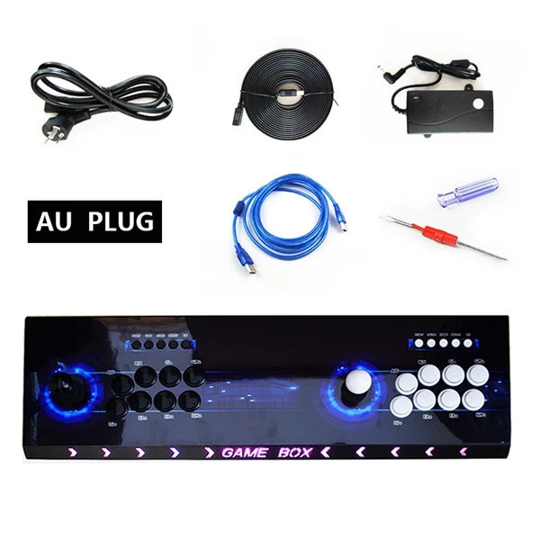 Style 4 AU PLUG Pandora box 9 1500 светодиодный Железный пульт для аркадной игры, 8 кнопок, 2 плеера, контроллер, консоль, HDMI, VGA, USB выход, PS3 tv - Цвет: Style 4 AU PLUG