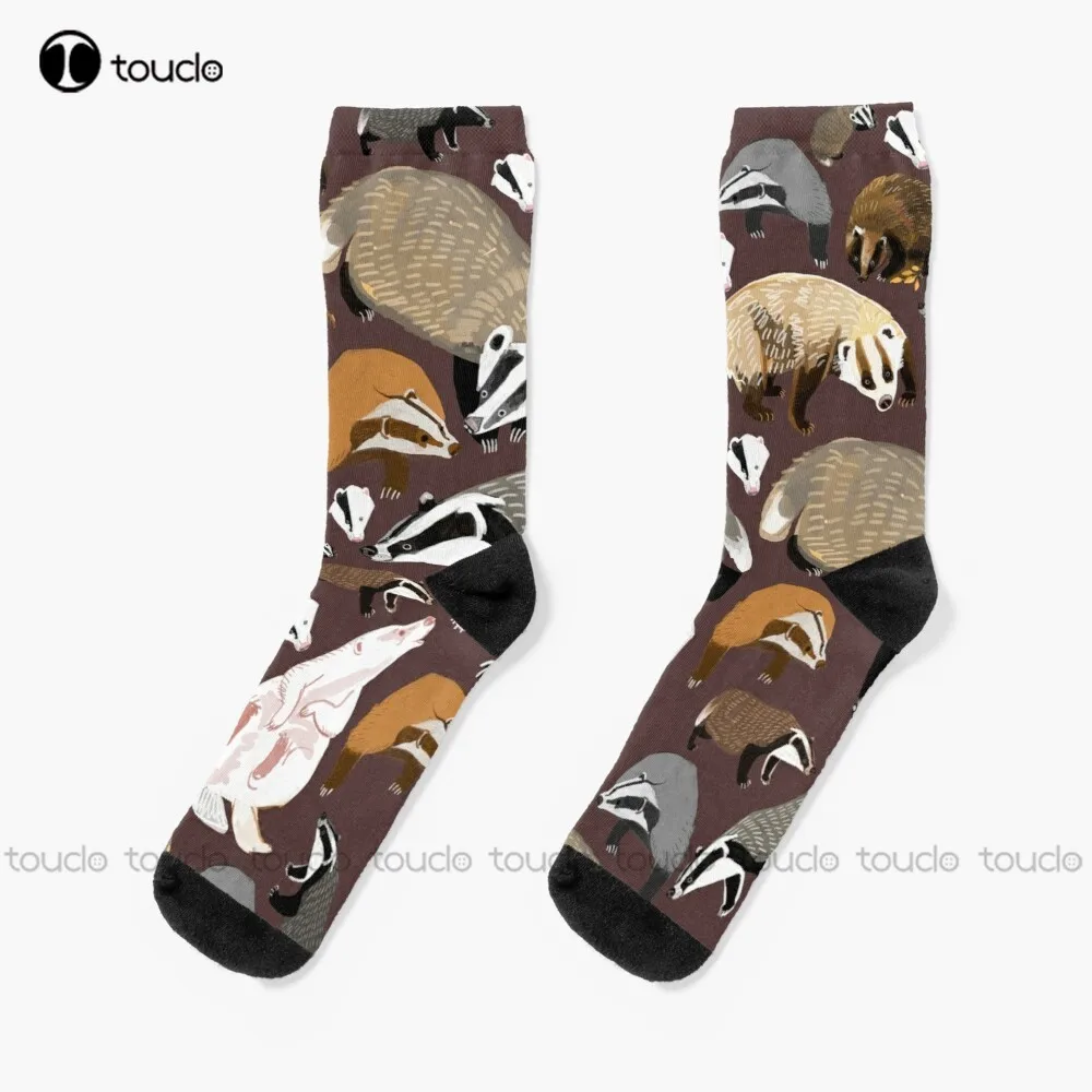 

European Badger Socks Long Black Socks Thanksgiving Christmas New Year Gift Unisex Adult Teen Youth Socks Hd High Quality Sock