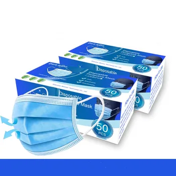 

50Pcs/100pcs Mask Disposable Nonwove 3 Layer Ply Filter Mask mouth Face mask filter safe Breathable Protective masks