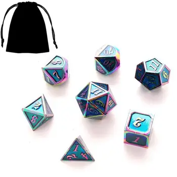 Metal Game Dice DND Dice Set For Dungeons And Dragons Pathfinder Role Playing Games Polyhedral Rpg 7 Times D4 D6 D8 D10