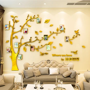 

Big tree photo frame Living room bedroom 3D acrylic wall stickers for home decor