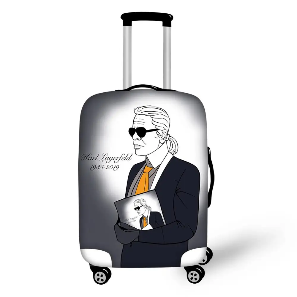 

ELVISWORDS Karl Lagerfelds Suitcase Protective Cover Elastic Stretch to 18''-30'' Case Dust-proof Travel Luggage's Protector