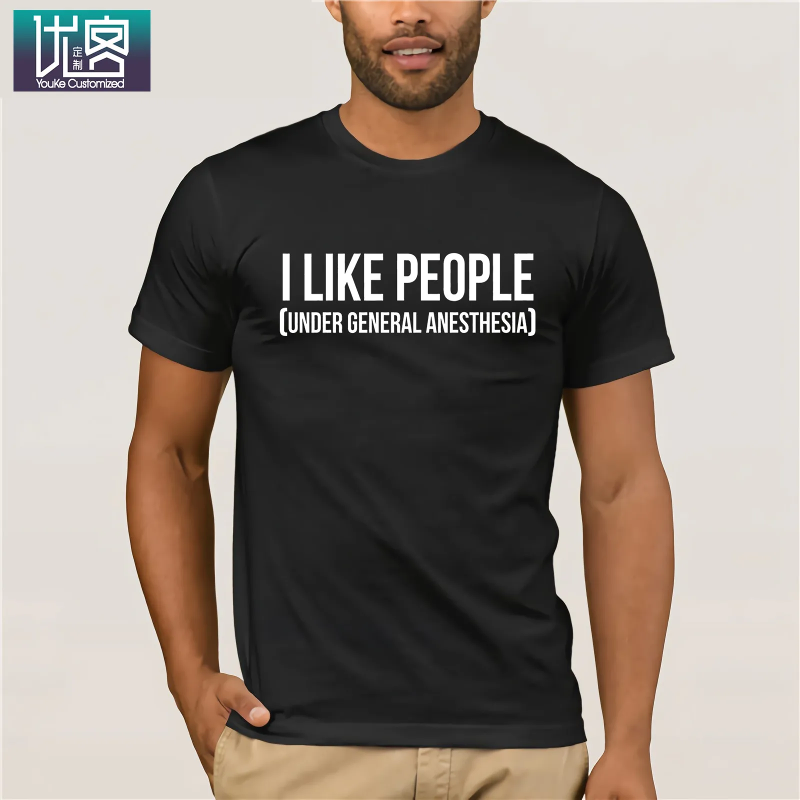 Футболка для анестезии и I Like People лето 2019 Мужская футболка с коротким рукавом
