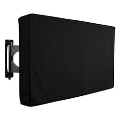 Premium Grey Weatherproof Outdoor TV Screen Cover - Dustproof & Waterproof - 22x24inch (Black)