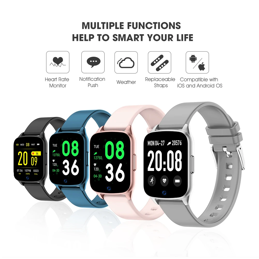 Billige Smart Uhr Frau Herz Rate Sport Schrittzähler Bluetooth Weibliche Smartwatch Blutdruck Oxyge Fitness Armband für Android IOS