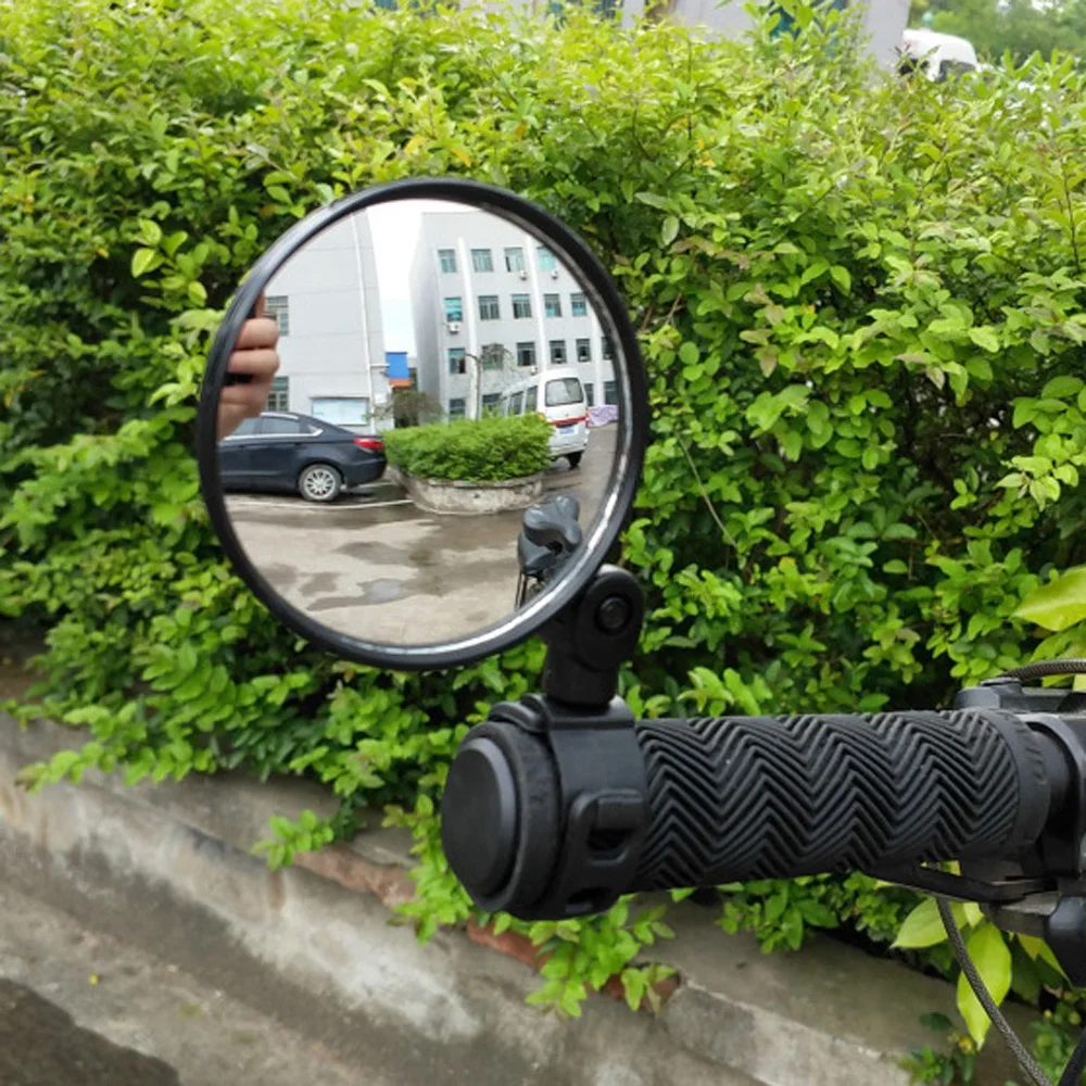 

1pc Bike Bicycle Back View Mirror Rearview Rear Mirror Black Handlebar Flexible