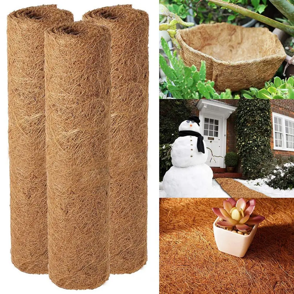 3Pcs Coconut Coir Liner Roll Breathable Tear-Resistant Coir Coconut Planter Liner Garden Decoration 30cm x 100cm