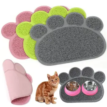 

PVC Paw Print Pad Dog Cat Litter Mat Puppy Kitten Dish Bowl Food Water Placemat PVC Mat Pets Feet Mat