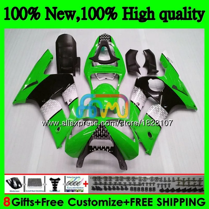 Цвета: зеленый, черный тела для KAWASAKI 600CC ZX600 ZX636 12BS. 64 ZX 636 6 R ZX 6R 03 04 ZX-636 ZX-600 ZX-6R ZX6R 03 04 2003 2004 Обтекатель