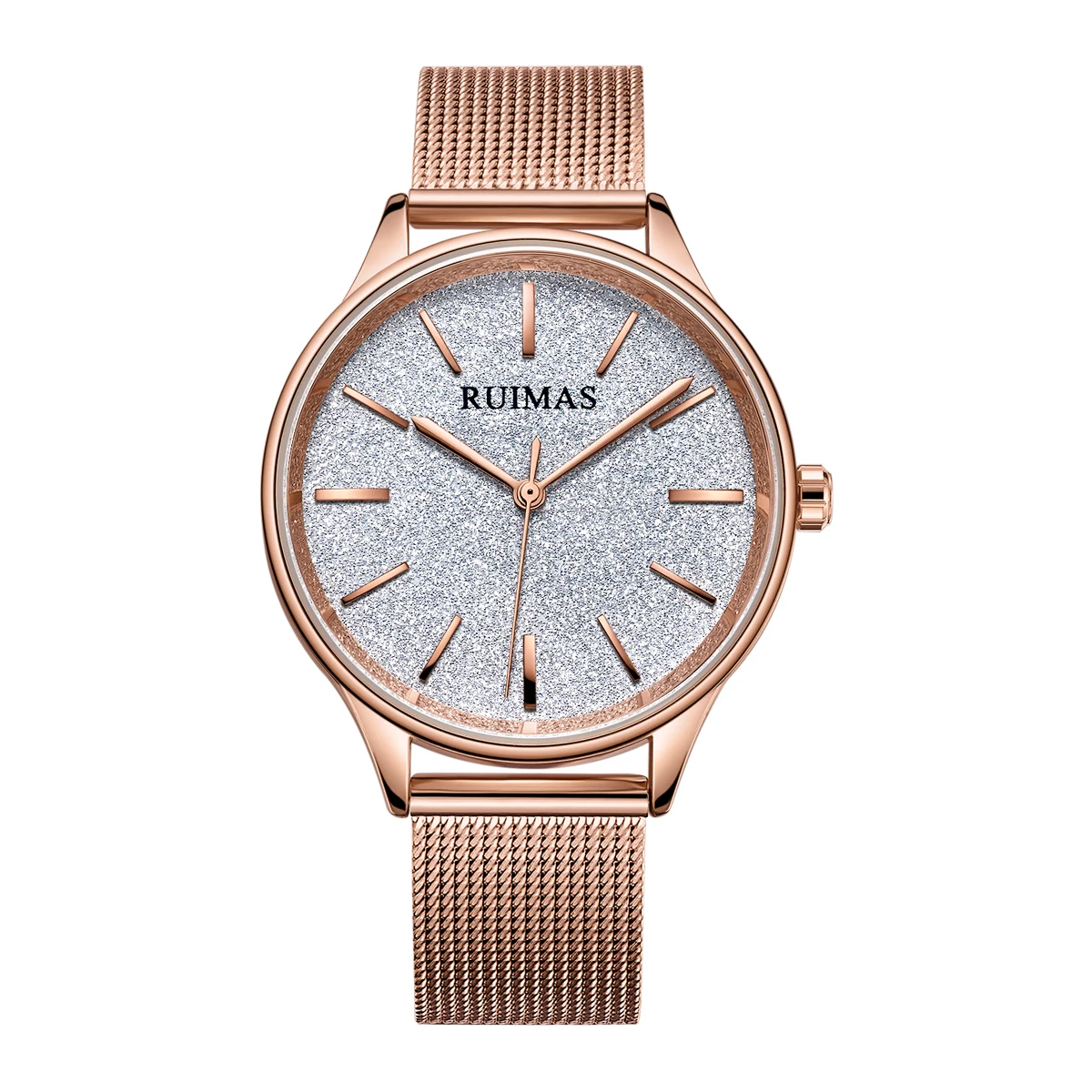 

Ruimas Relojes Mujer Woman Watch 2019 Luxury Quartz Watch Rose Gold Wristwatch Waterproof Mesh Band Birthday Gifts Clock 524