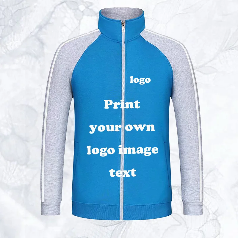 Design Your Own Picture Logo Stand Collar Zip Hoodie Women Casual Sweatshirt Long Sleeve Jacket S-4XL | Женская одежда