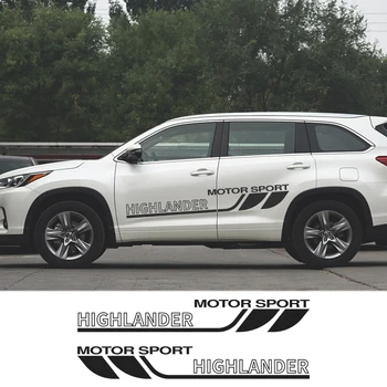 

Car Door Side Stickers, Auto Wrap, Graphic Vinyl 2 Pcs. for Toyota Highlander, Sports Film Car Body Decoration Racing Decals