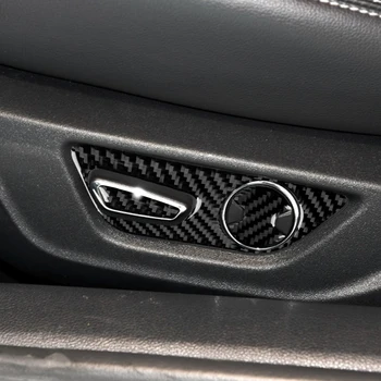 

5pcs/lot Carbon Fiber Car Seat Button Sticker Interior Trim Sticker Accessories for Ford Mustang 2015 2016 2017 2018 2019